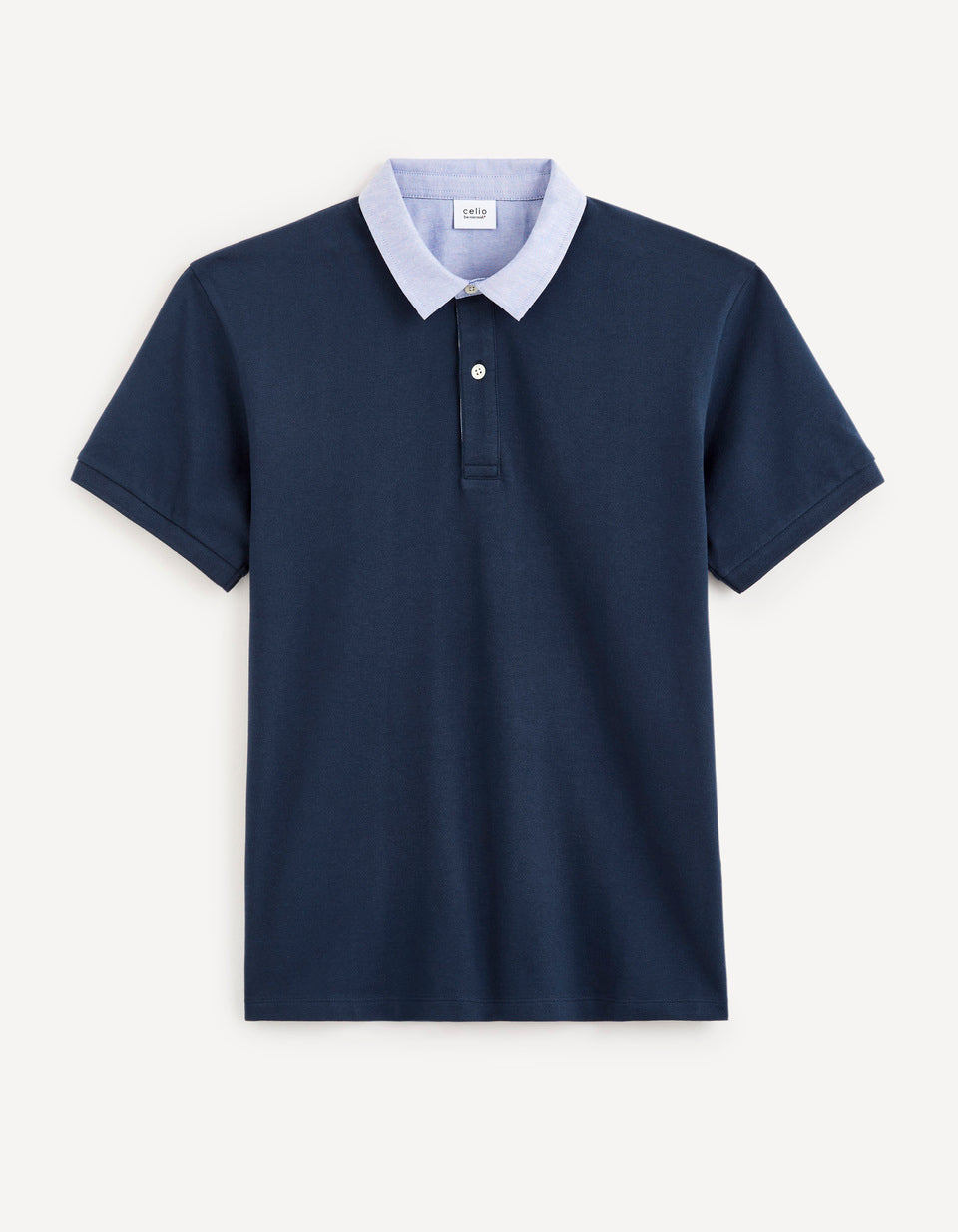 Pique Polo Shirt Collar 100% Cotton - Navy - 03