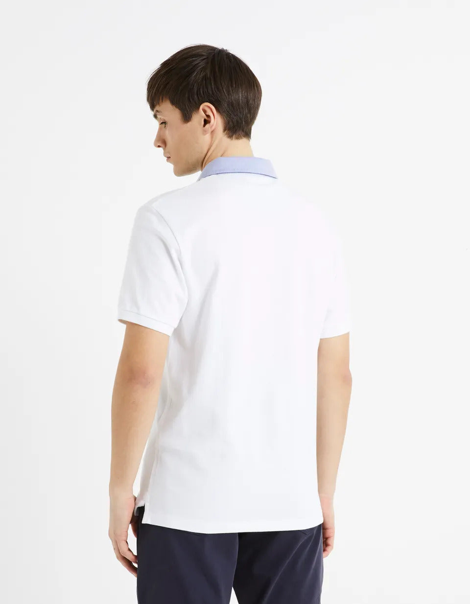 Pique Polo Shirt Collar 100% Cotton - White - 02