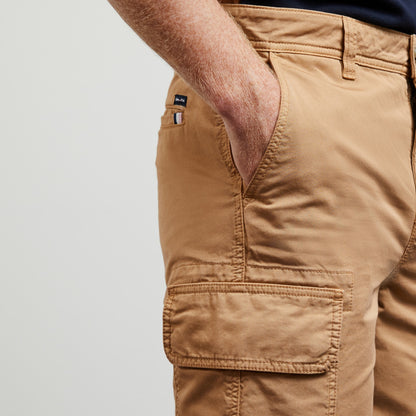 Plain Beige Cargo Bermudas - 04