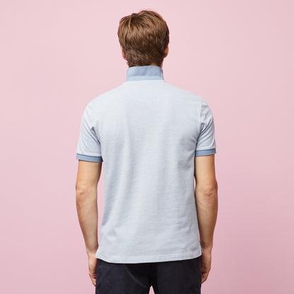 Plain Blue Polo In Cotton Pique - 03