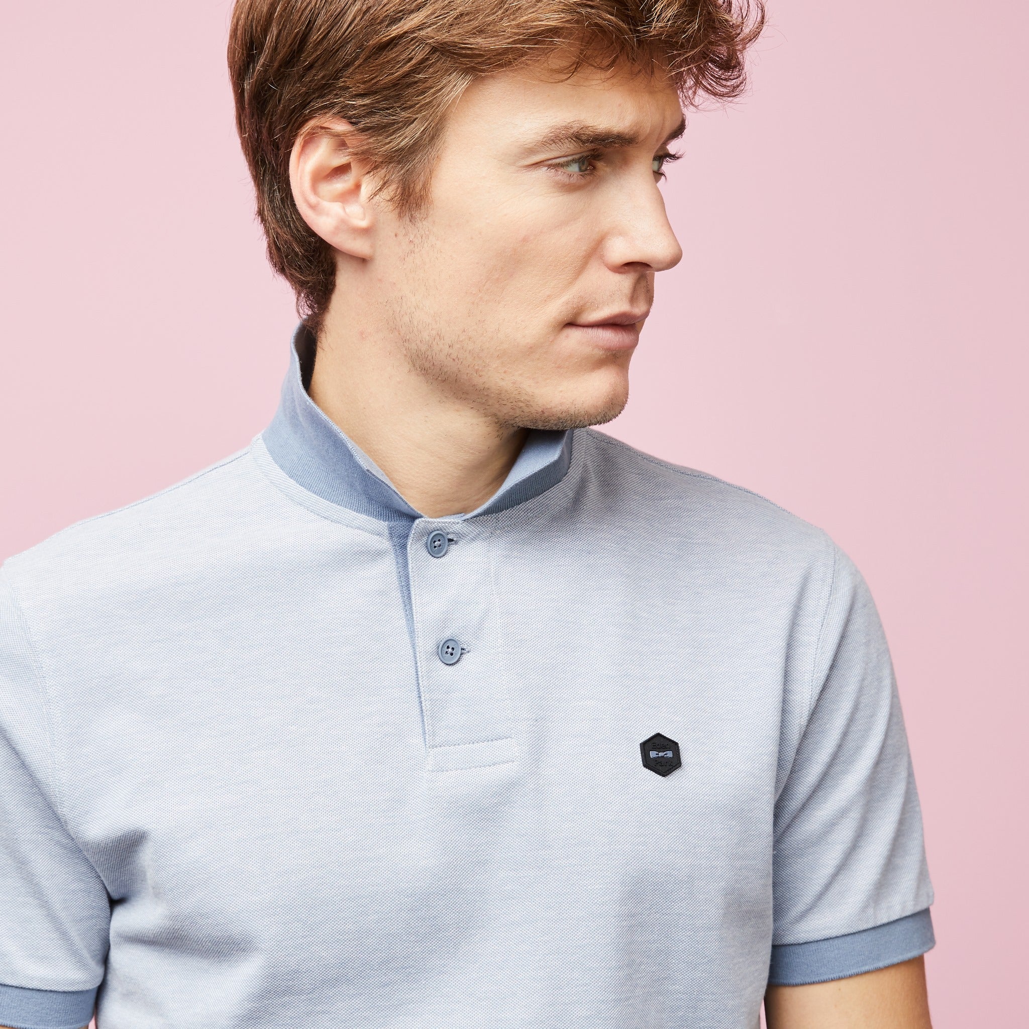 Plain Blue Polo In Cotton Pique - 04