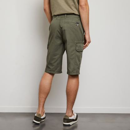 Plain Khaki Cargo Bermudas - 03