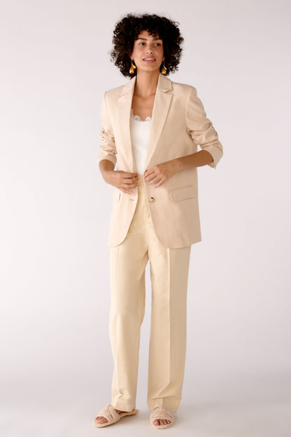 Pleated Trousers In A Light Linen Blend With Stretch