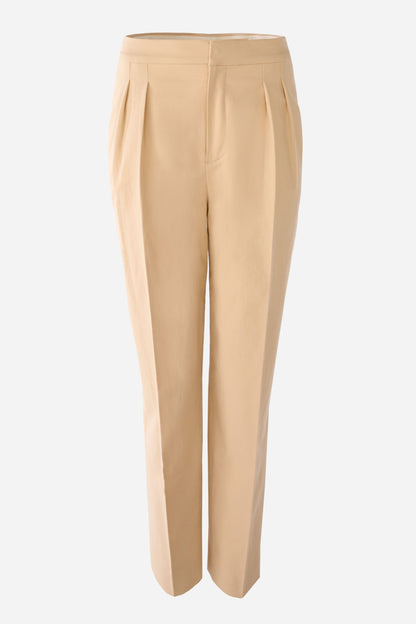 Pleated Trousers In A Light Linen Blend With Stretch