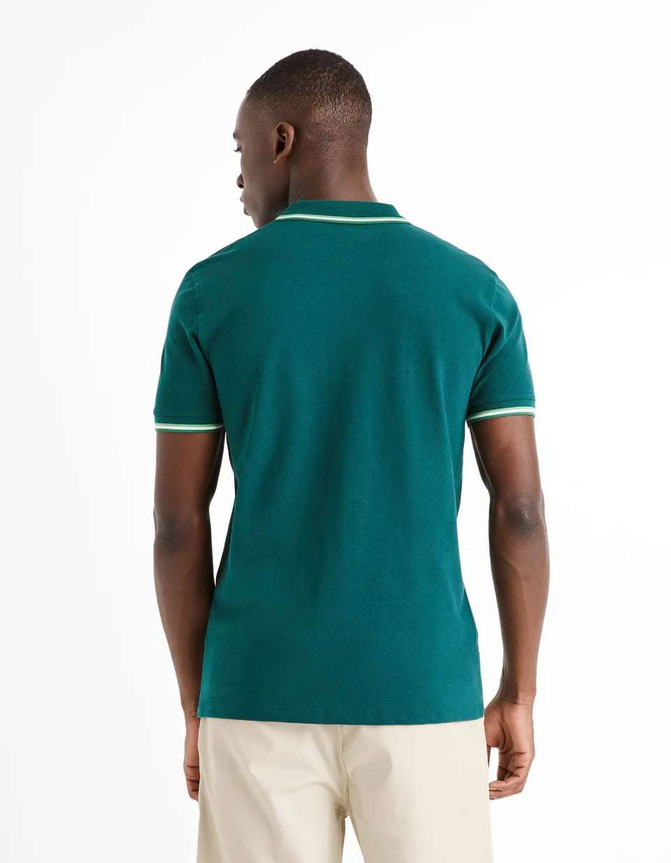 Polo Piqué And Cotton Elastane -Dark Green - 02