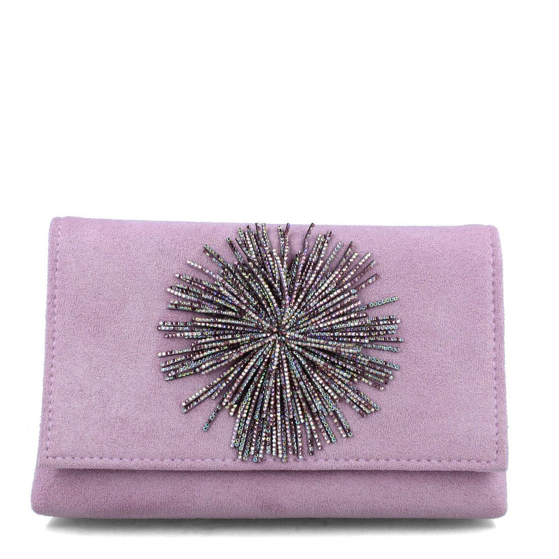 Purple Embellished Clutch Bag