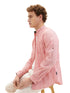 Red Long Sleeve Pinstriped Round Neck Shirt Tom Tailor
