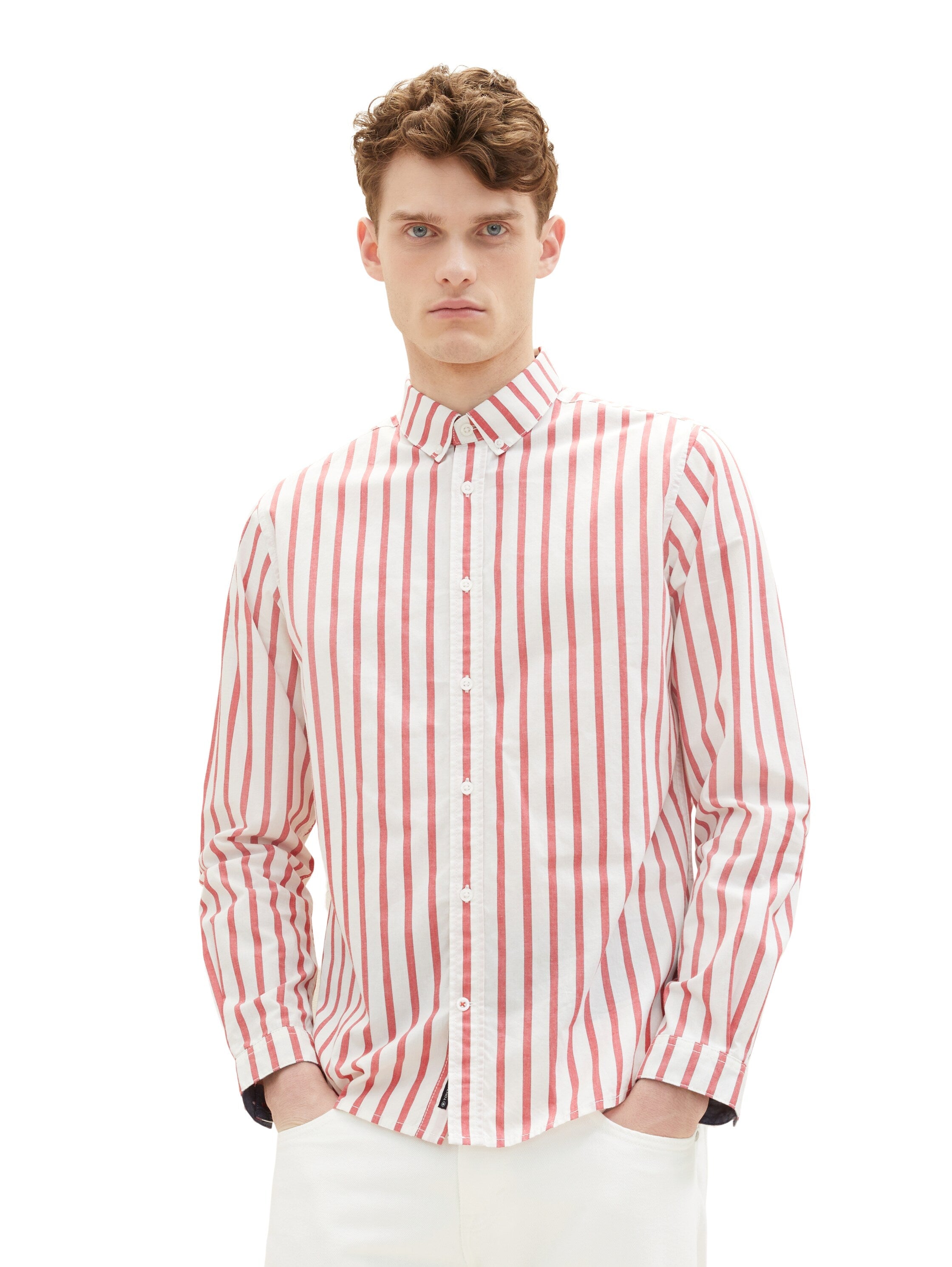 Red Long Sleeve Striped Shirt Tom Tailor