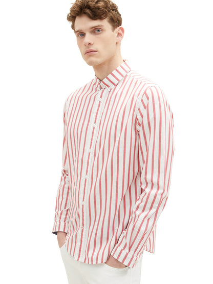 Red Long Sleeve Striped Shirt Tom Tailor