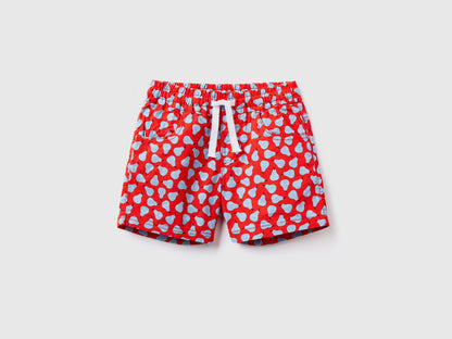 Red Shorts With Pear Pattern