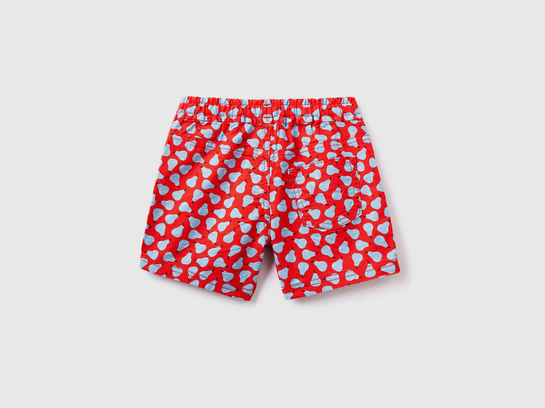 Red Shorts With Pear Pattern