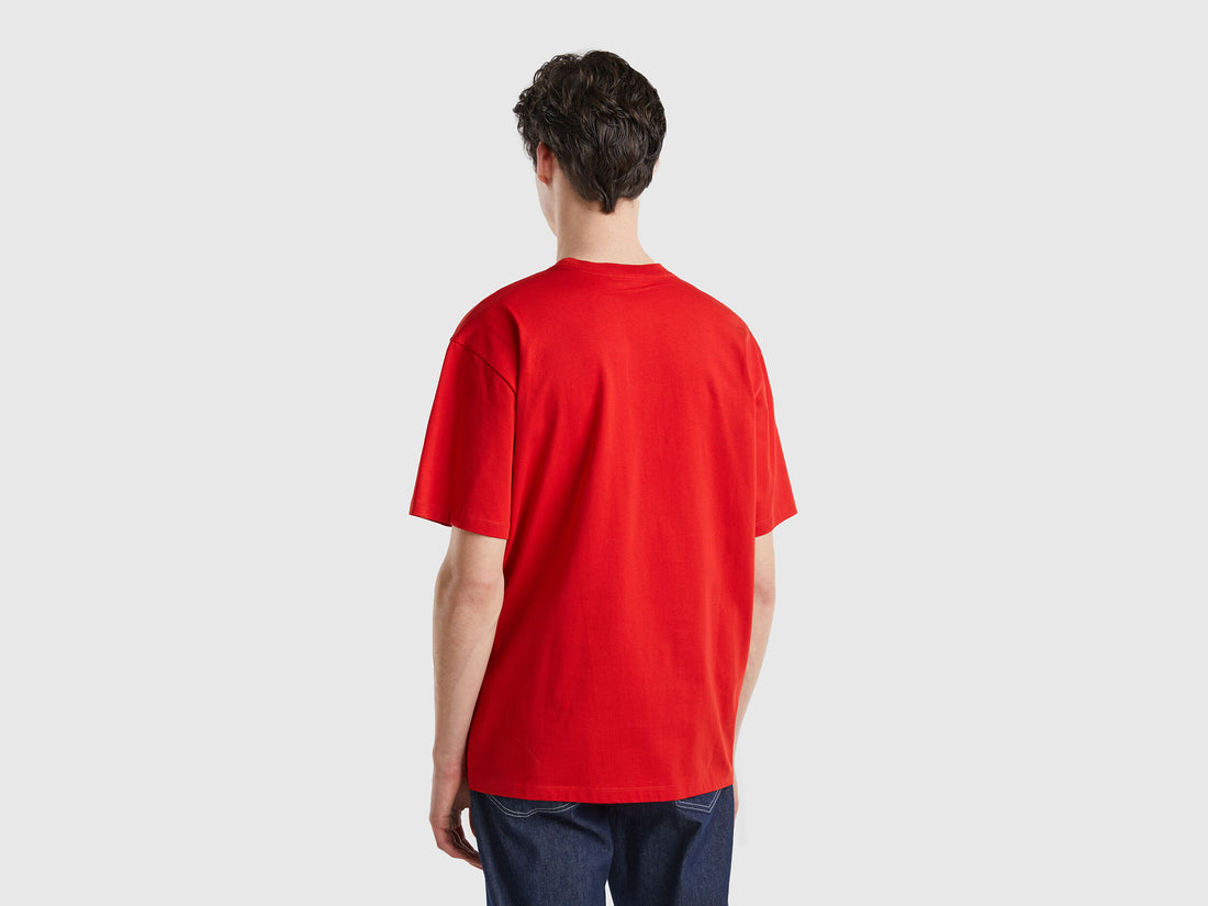 Red T-Shirt With Logo Print