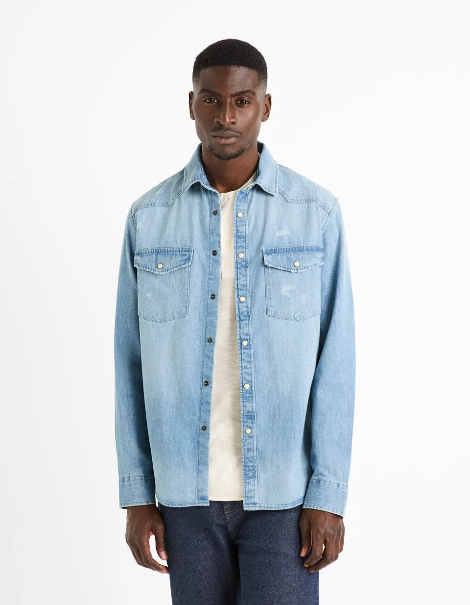 Regular Denim Shirt - Brut - 01