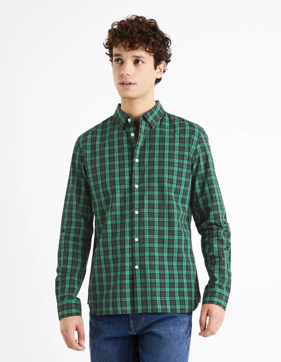 Regular-Fit 100% Cotton Oxford Shirt - Green - 01