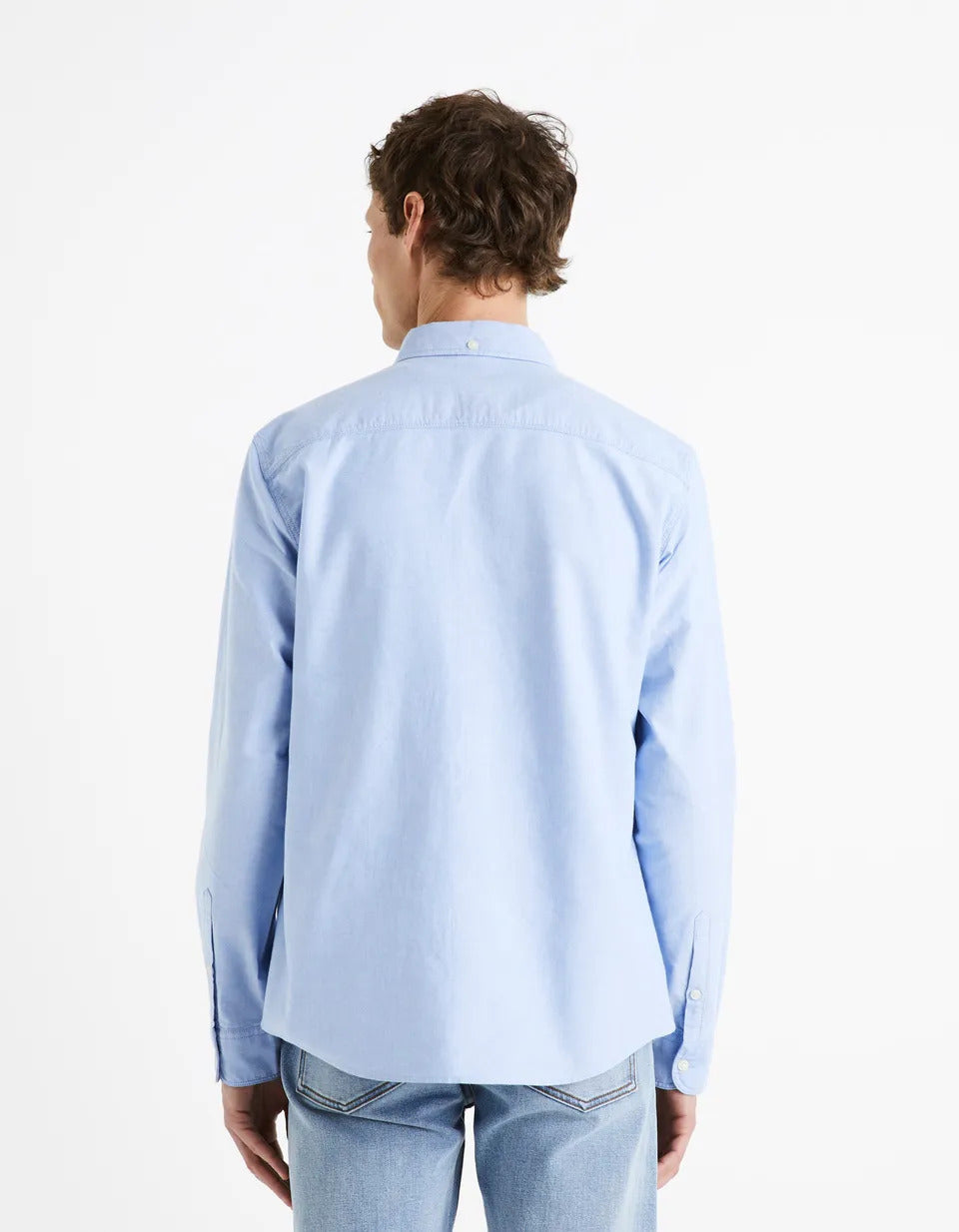 Regular-Fit 100% Cotton Oxford Shirt - Light Blue - 02