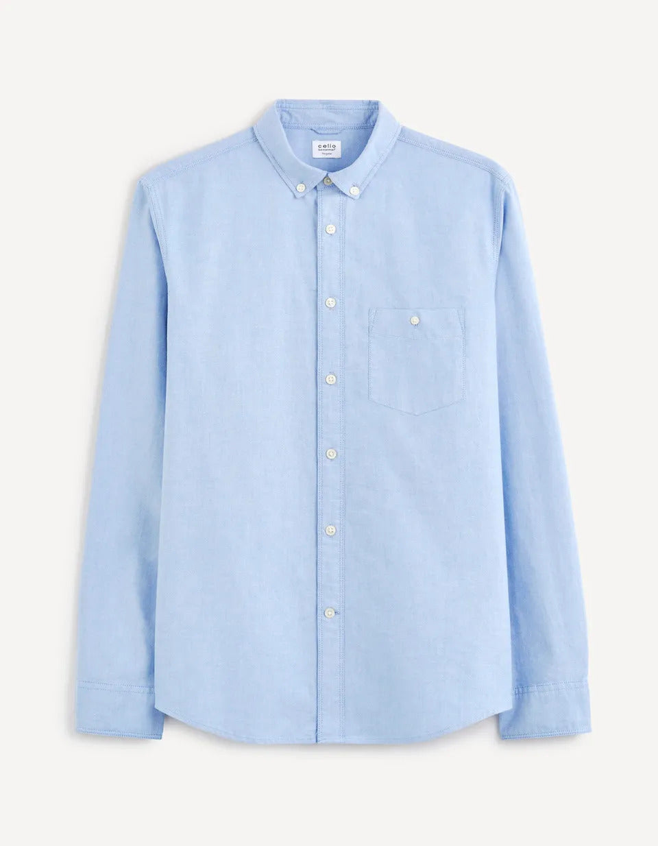 Regular-Fit 100% Cotton Oxford Shirt - Light Blue - 03