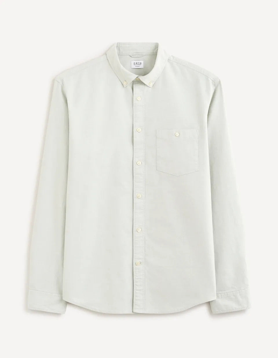Regular-Fit 100% Cotton Oxford Shirt - Light Green - 01