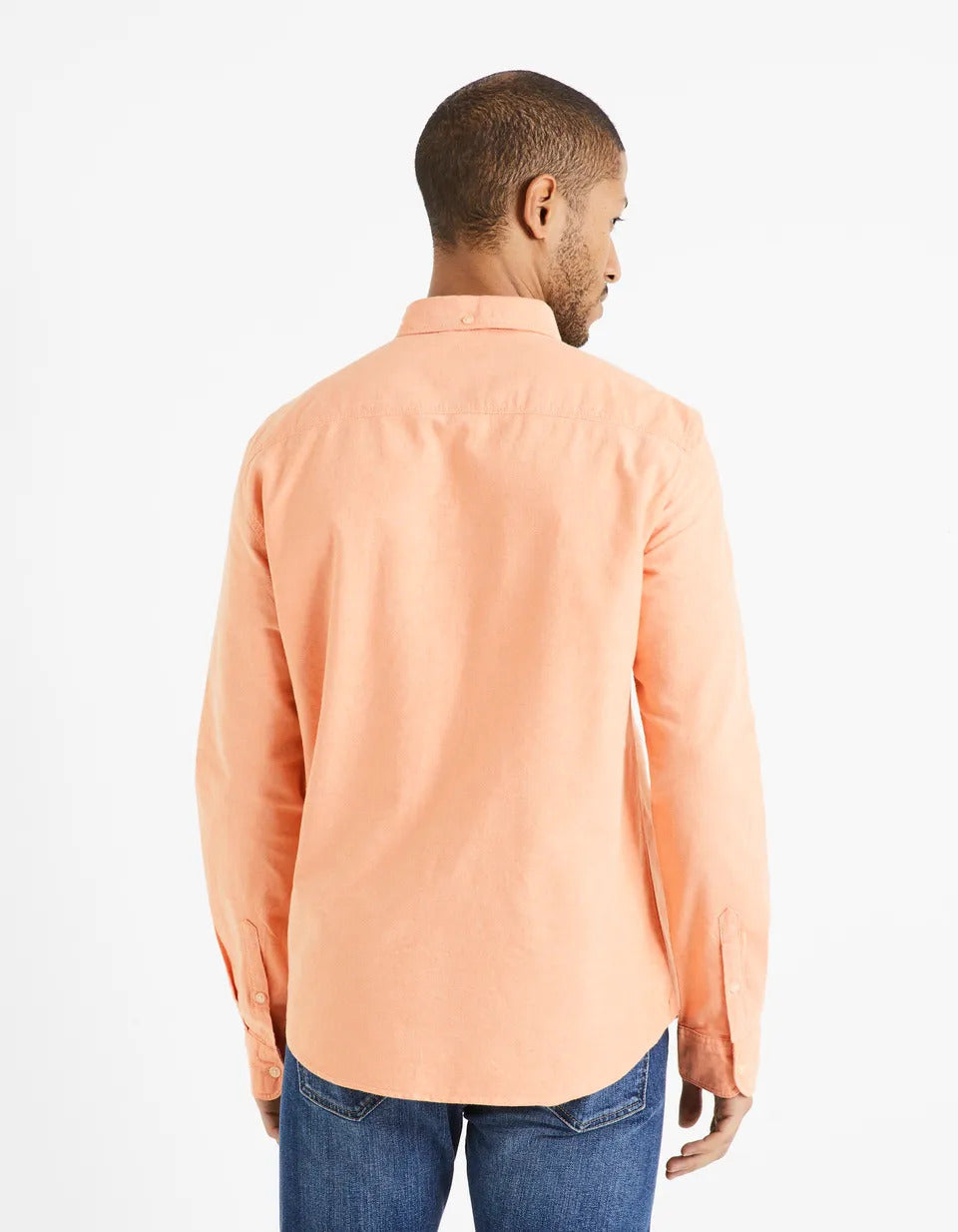 Regular-Fit 100% Cotton Oxford Shirt - Orange - 02