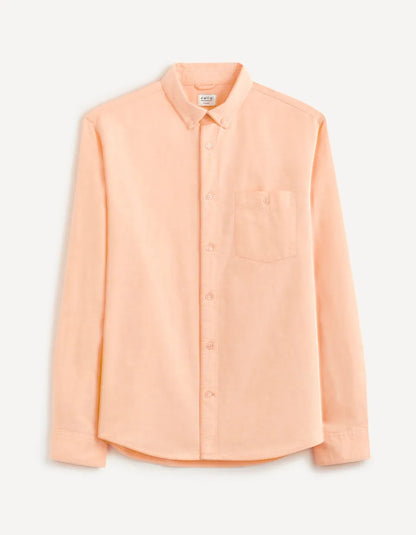 Regular-Fit 100% Cotton Oxford Shirt - Orange - 03