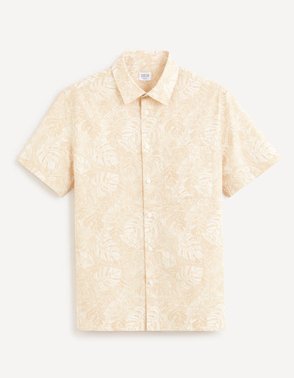 Regular-Fit 100% Cotton Shirt - Beige - 03