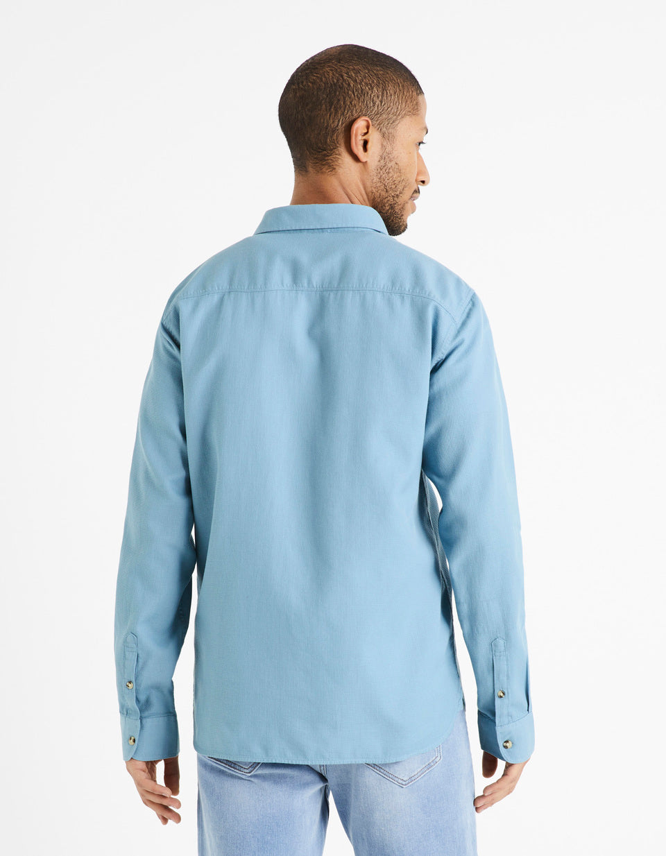 Regular-Fit 100% Cotton Shirt - Blue - 02