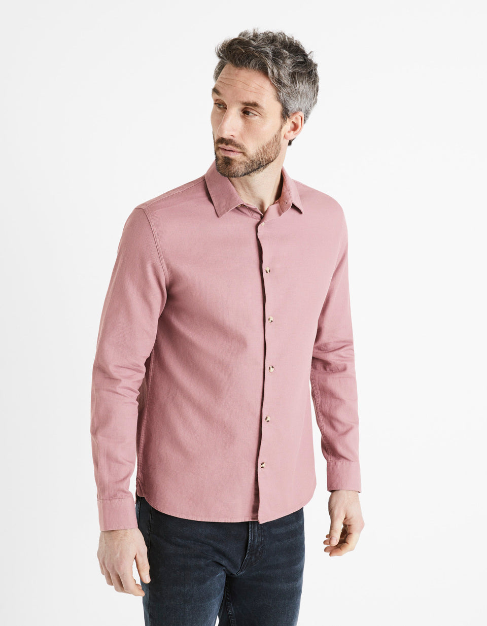 Regular-Fit 100% Cotton Shirt - Pink - 01