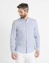 Regular-Fit 100% Linen Mandarin Collar Shirt - Sky Blue - 01