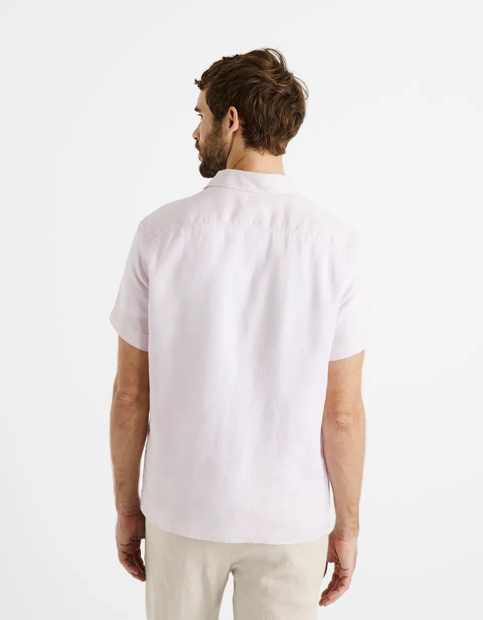 Regular-Fit 100% Linen Shirt - Light Pink - 02
