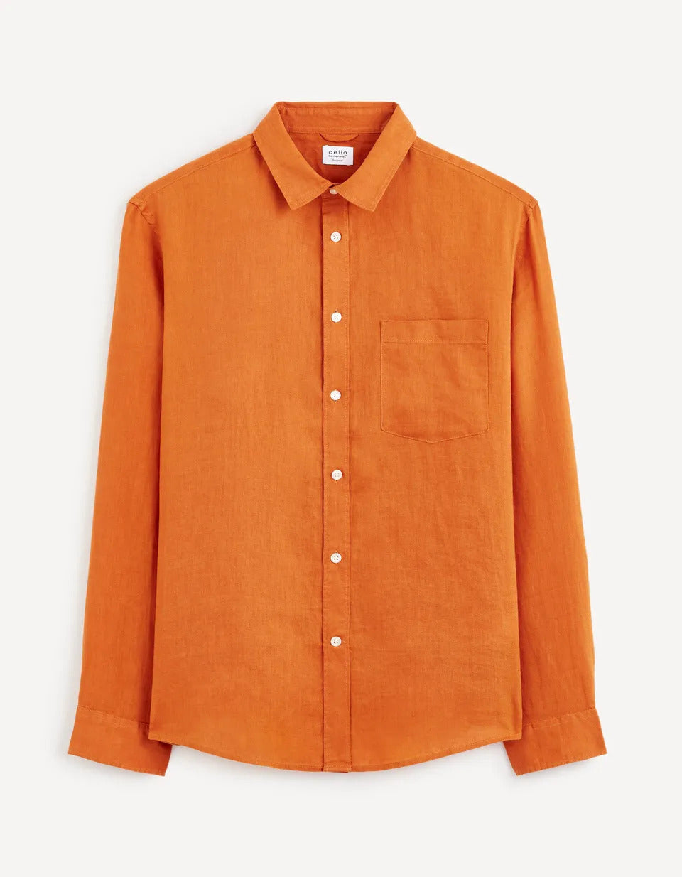 Regular Shirt 100% Linen - Orange - 03