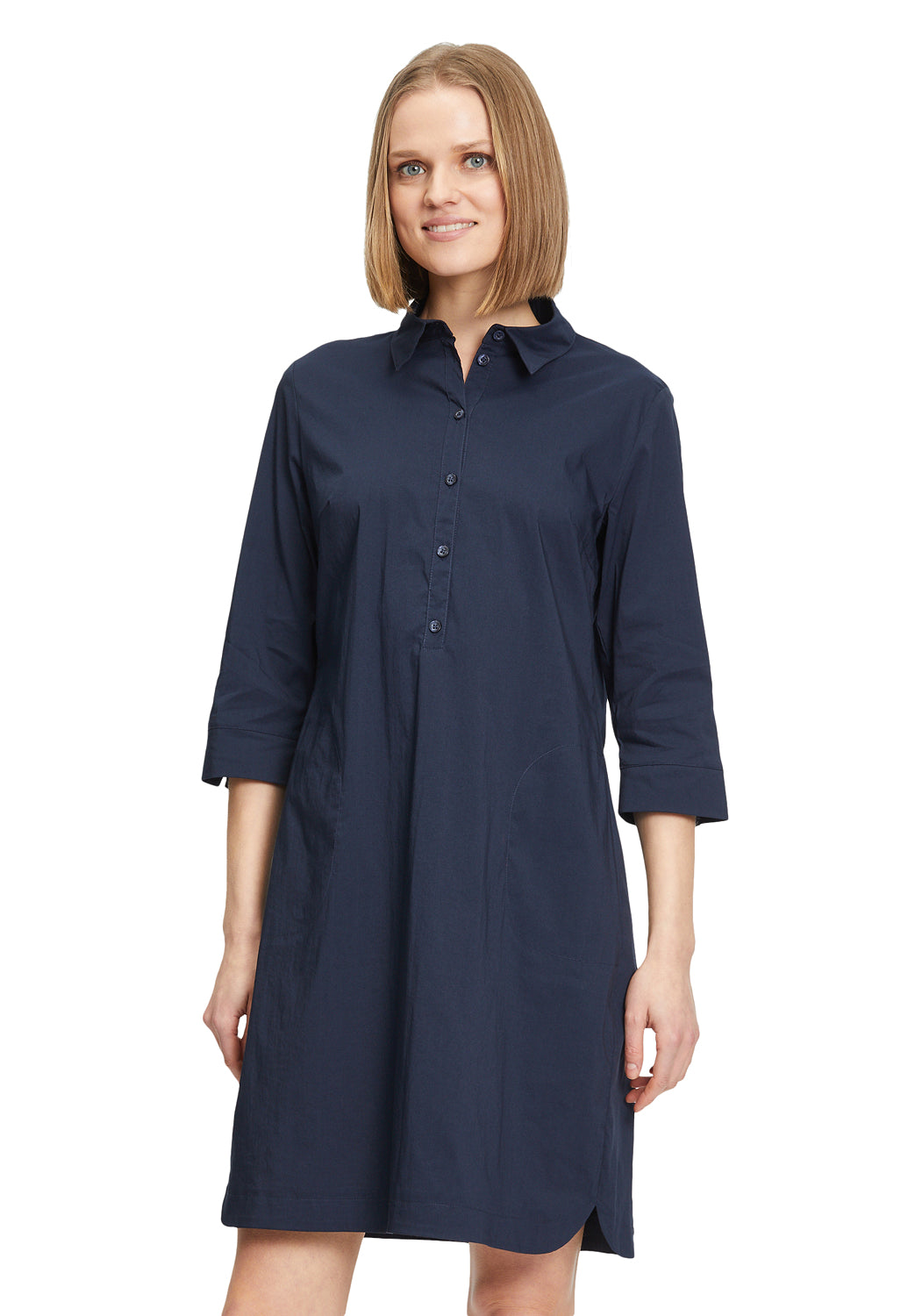 Shirt Dress With 3/4 Sleeves