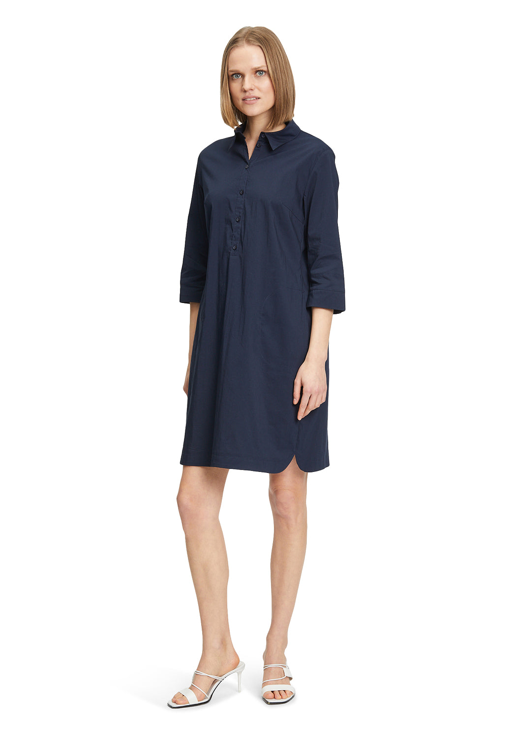 Shirt Dress With 3/4 Sleeves