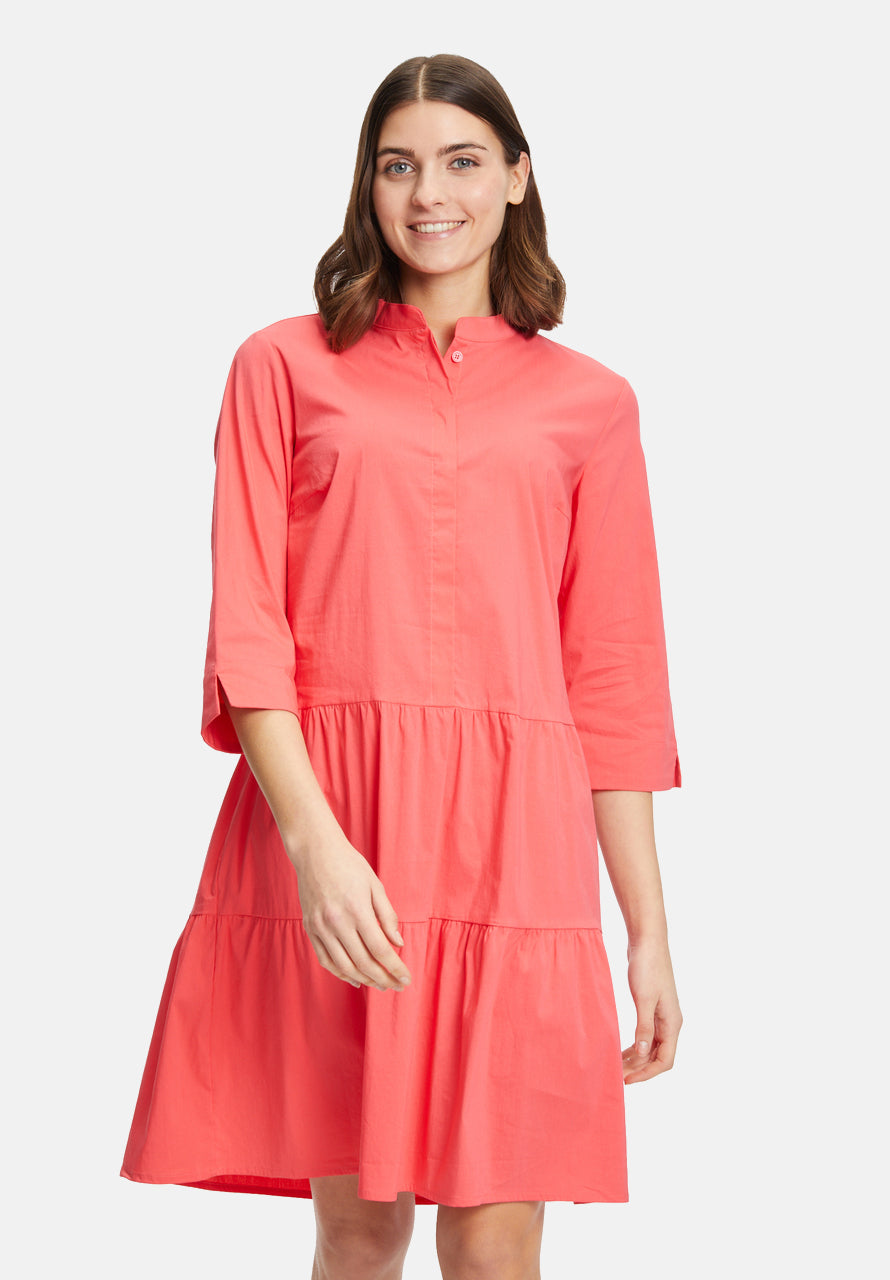 Shirt Dress With 3/4 Sleeves - 01