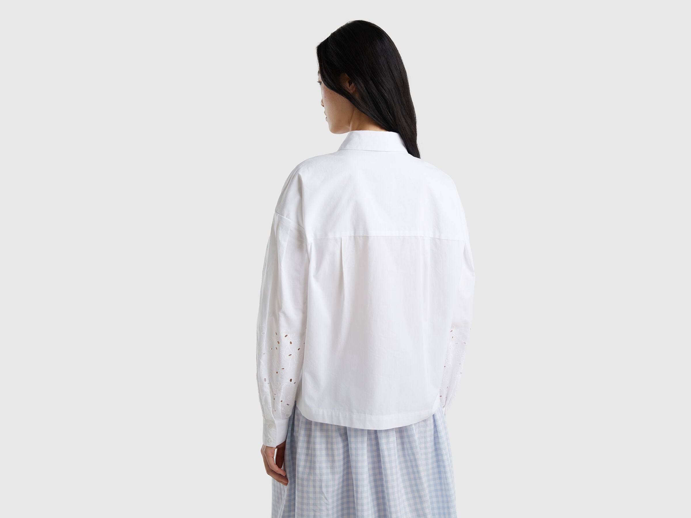 Shirt With Broderie Anglaise Sleeves