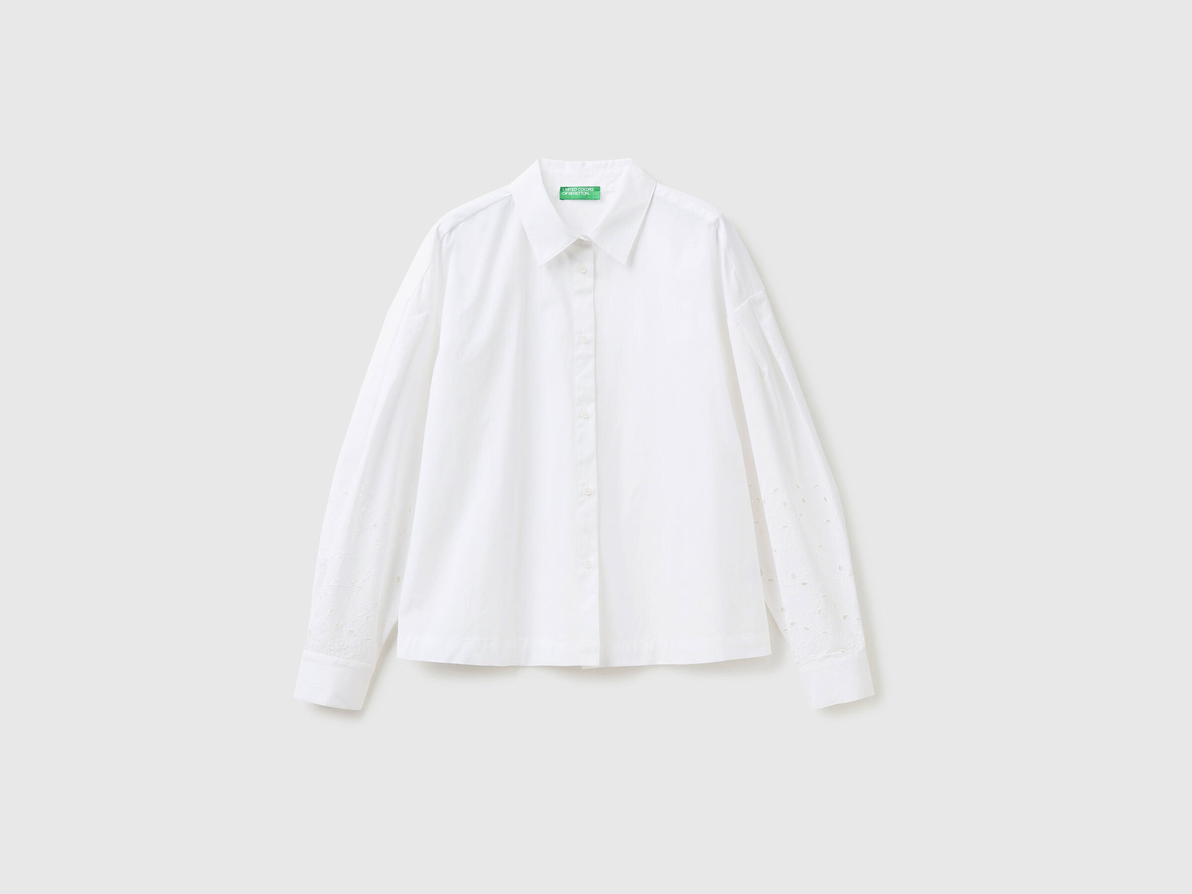 Shirt With Broderie Anglaise Sleeves