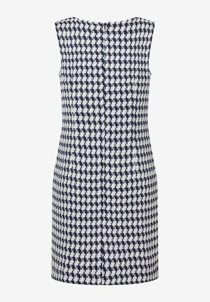 Short Dress In Houndstooth Pattern