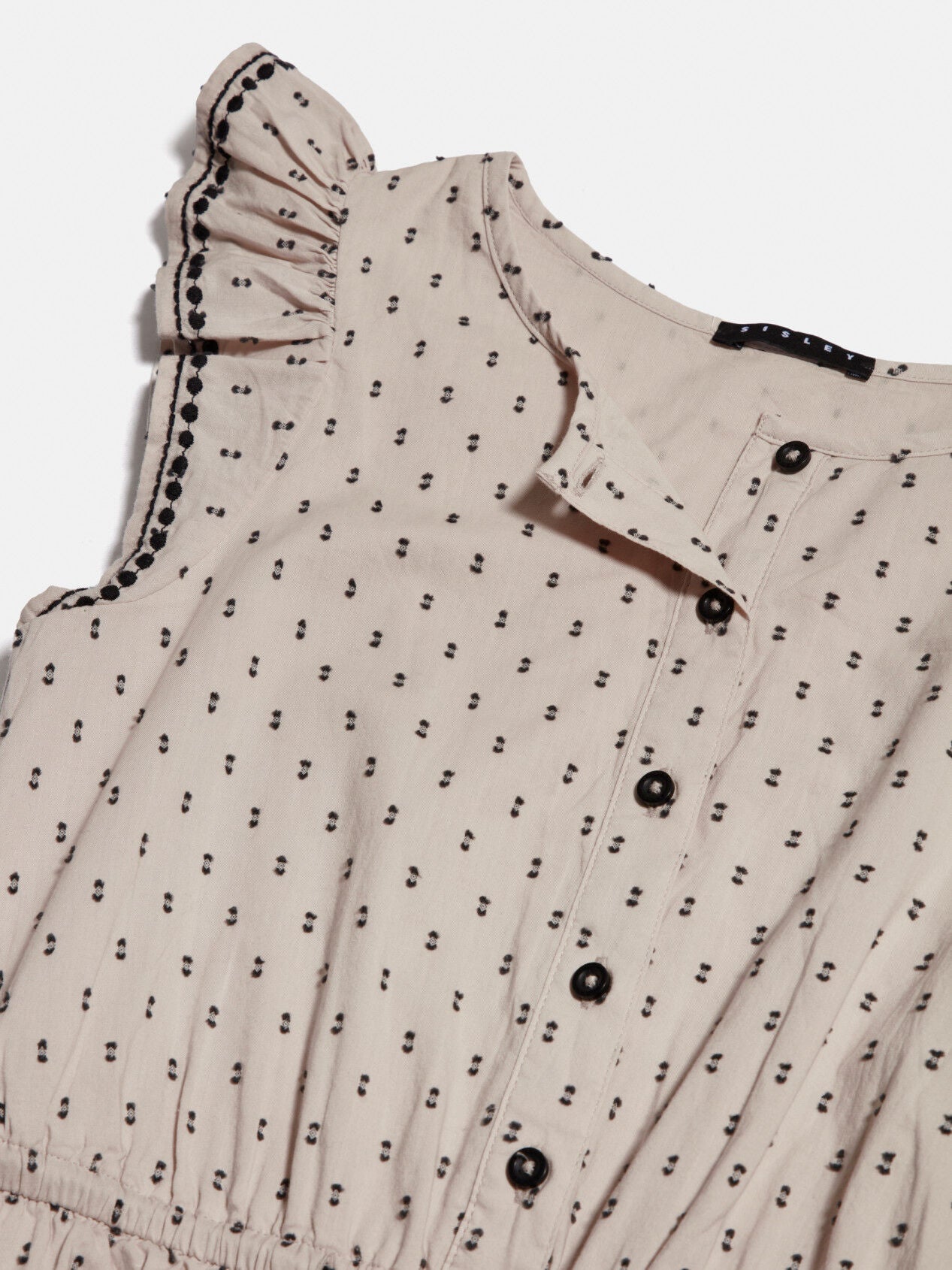 Short Jumpsuit With Embroidery And Ruffles