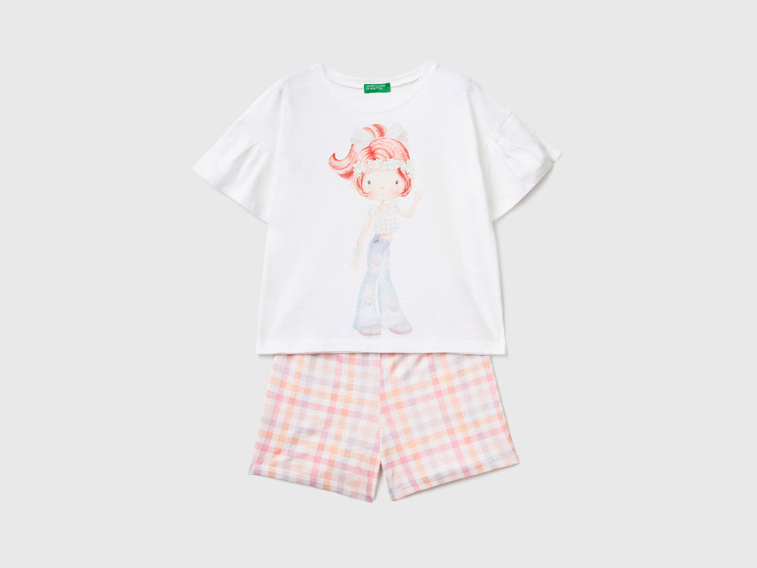 Short Pyjamas With Glittery Print - 01