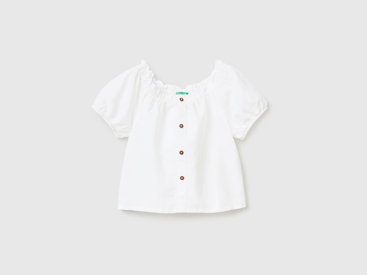 Short Sleeve Blouse In Linen Blend - 01