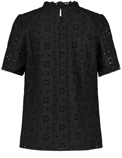 Short Sleeve Blouse With Broderie Anglaise