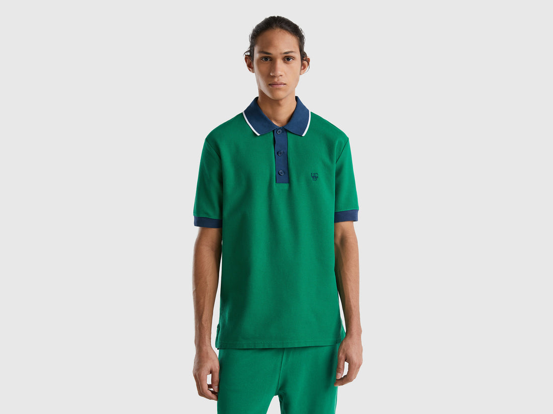 Short Sleeve Polo With Clashing Hem - 01