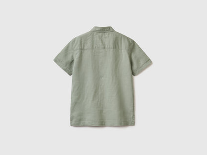 Short Sleeve Shirt In Linen Blend