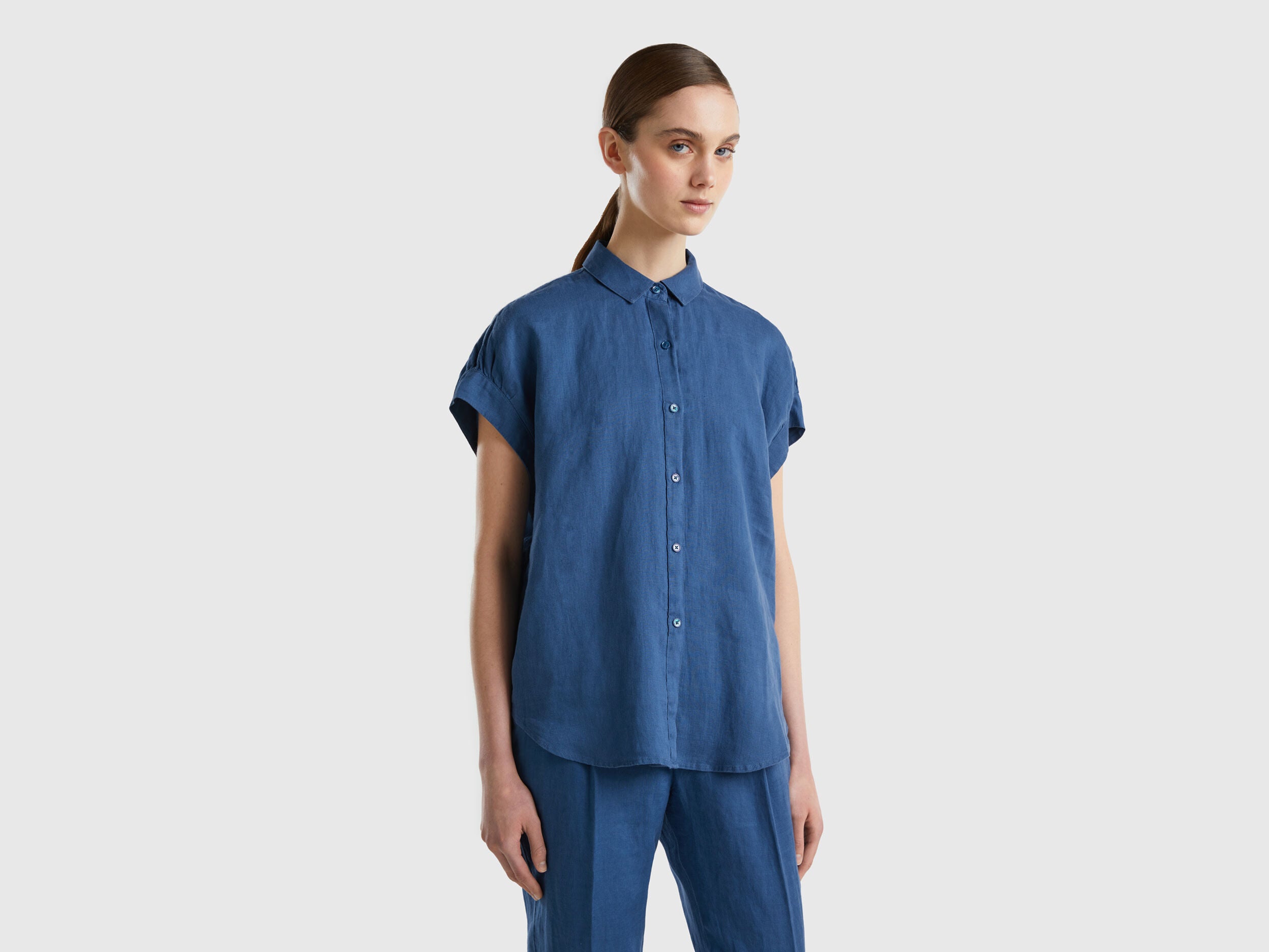 Short Sleeve Shirt In Pure Linen