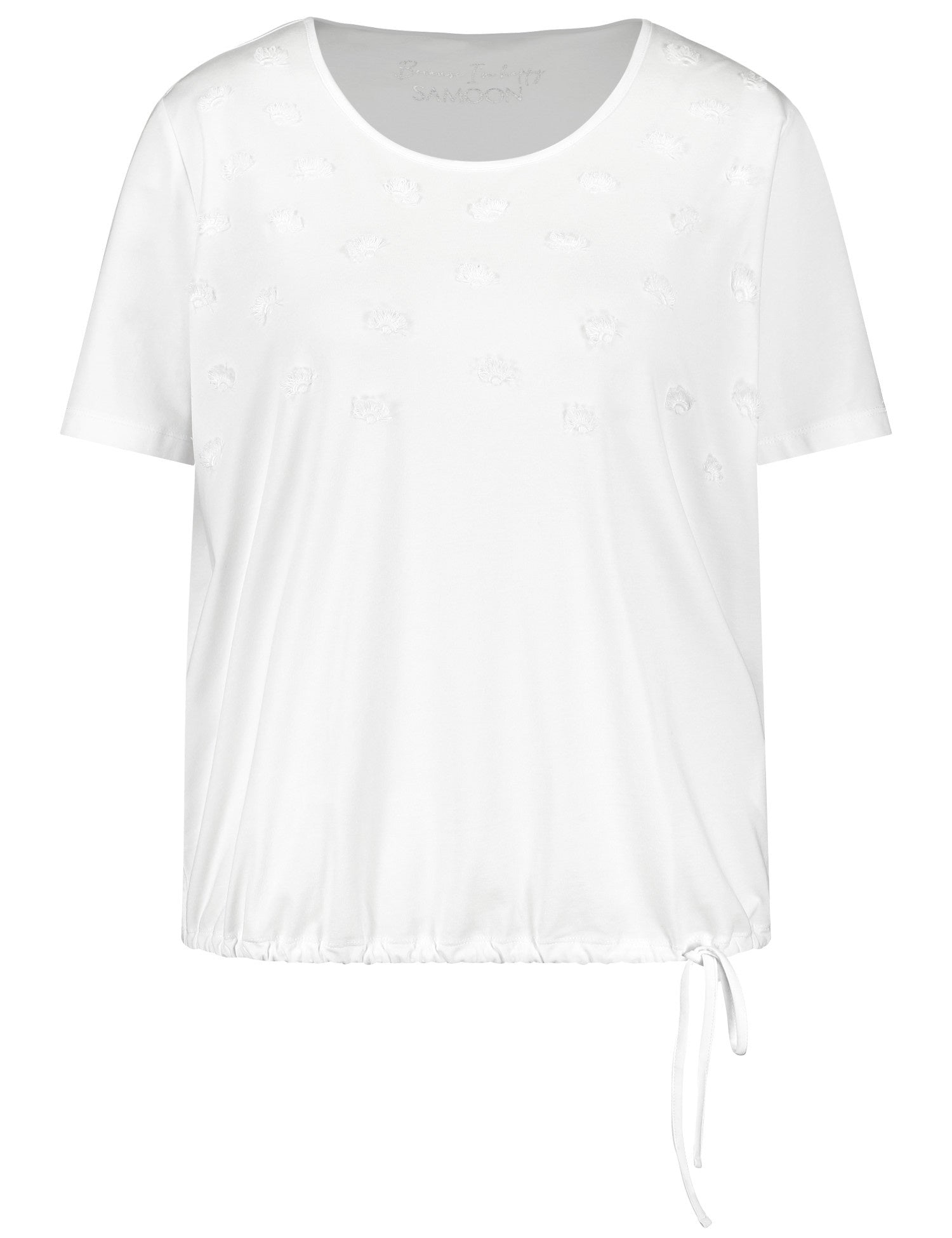 Short Sleeve Top With Fringed Details