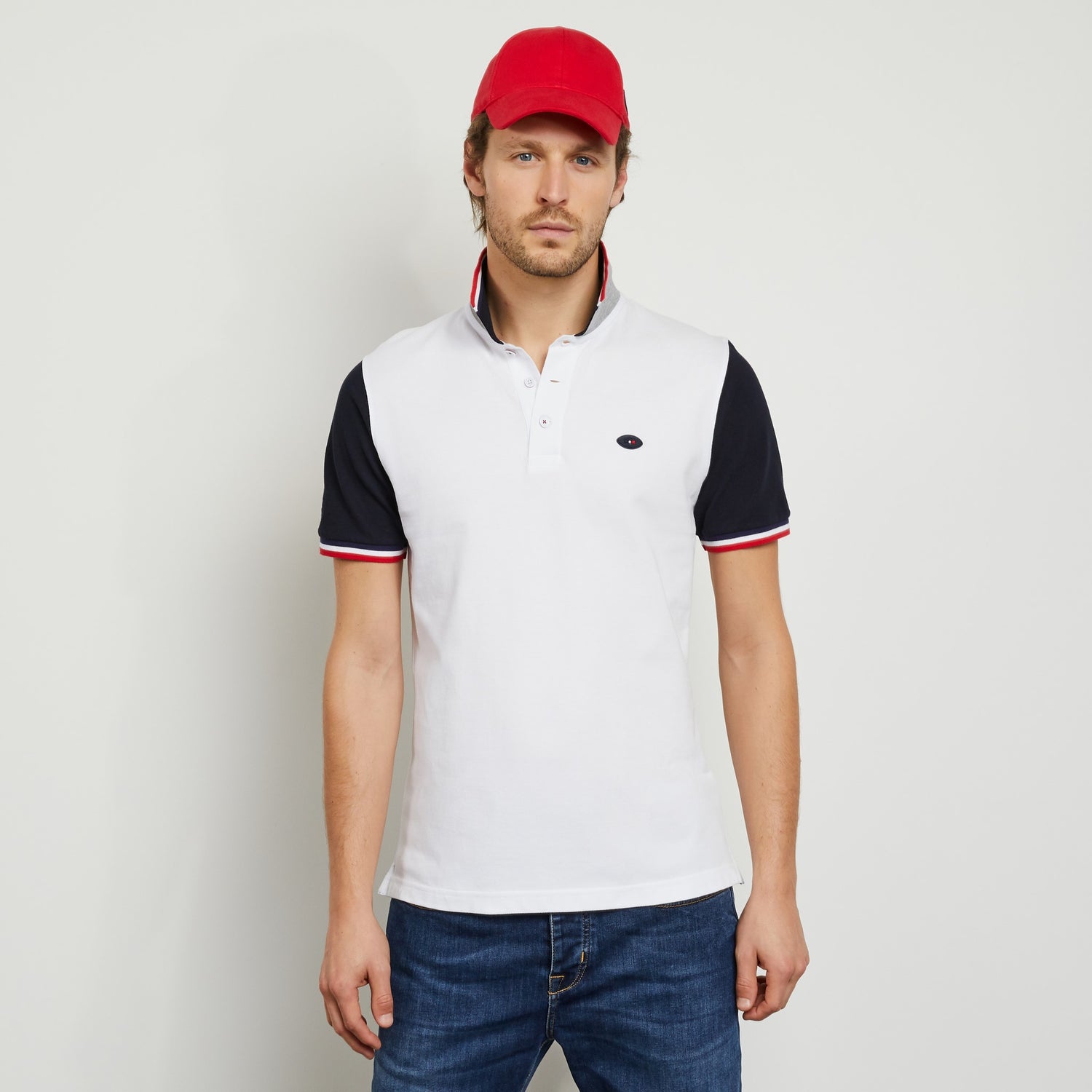 Short-Sleeved Colour-Block Polo - 02