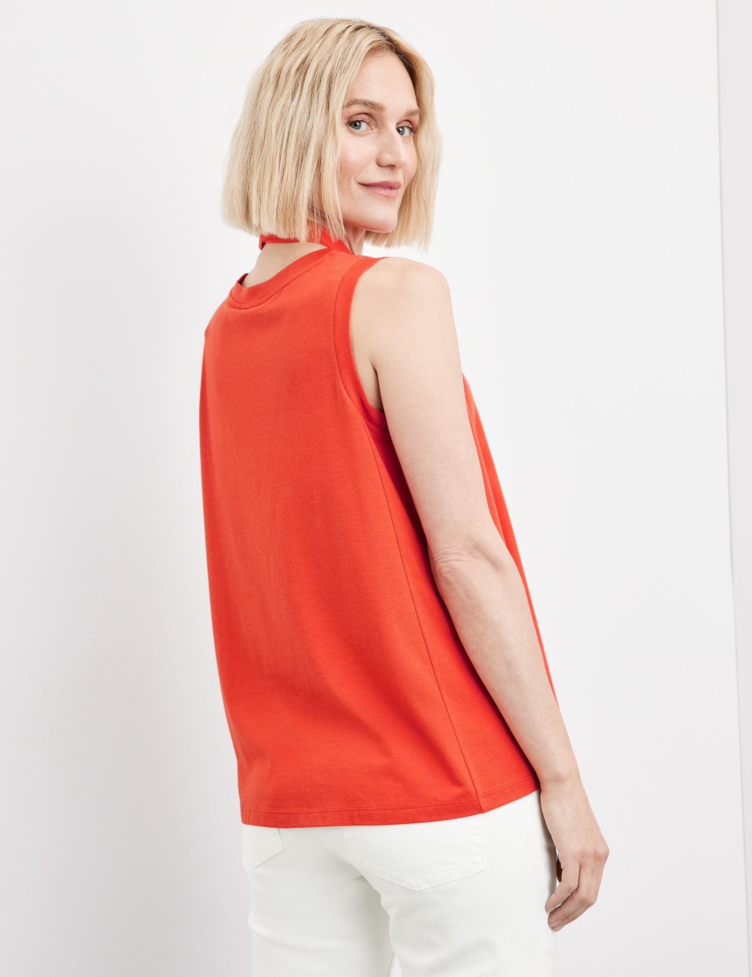 Sleeveless Blouse With Fabric Panelling