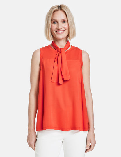 Sleeveless Blouse With Fabric Panelling