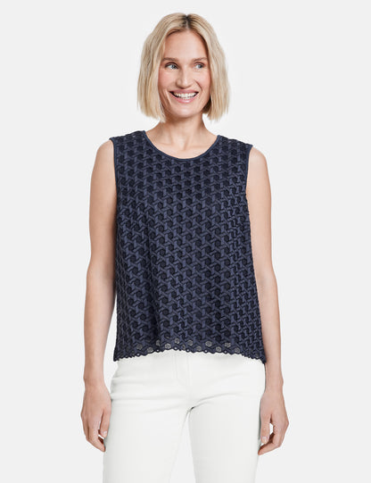 Sleeveless Blouse With Lace