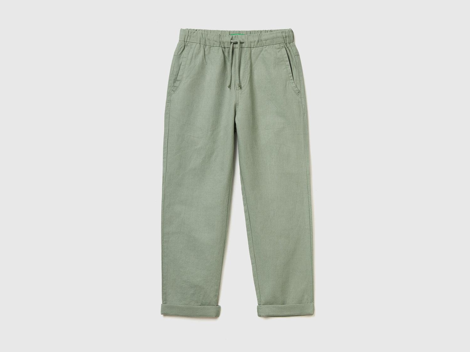 Slim Fit Trousers In Linen Blend