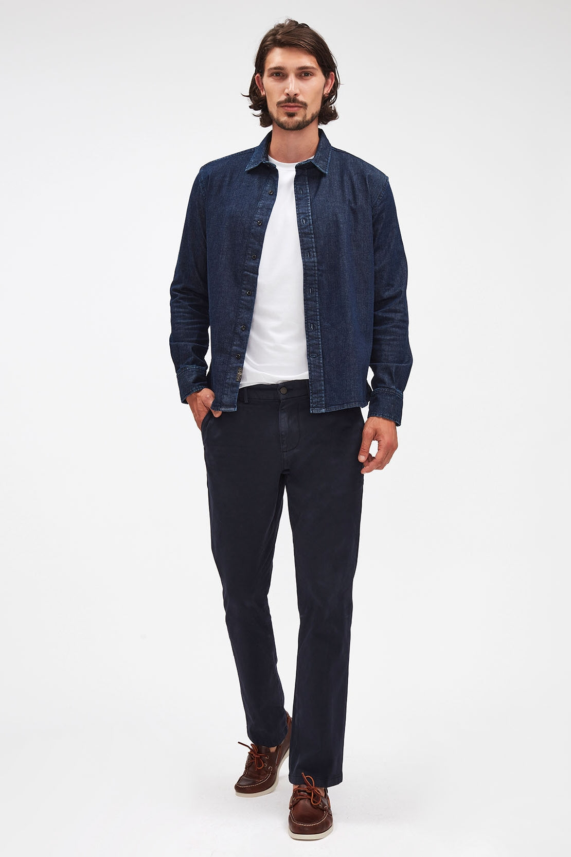 Slimmy Chino Luxe Performance Sateen Navy - BEVAVA