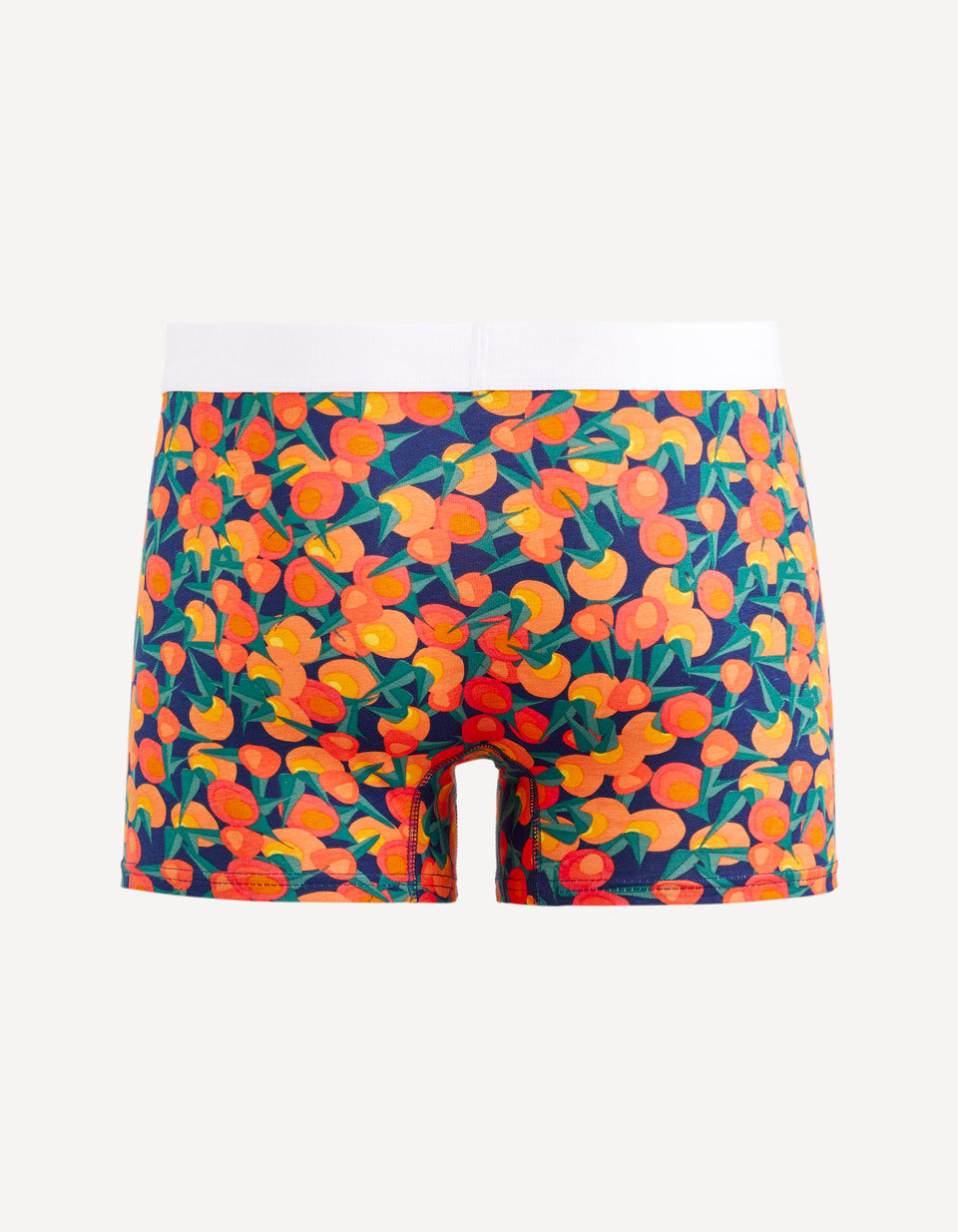 Stretch Cotton Boxer Orange - Navy - 02